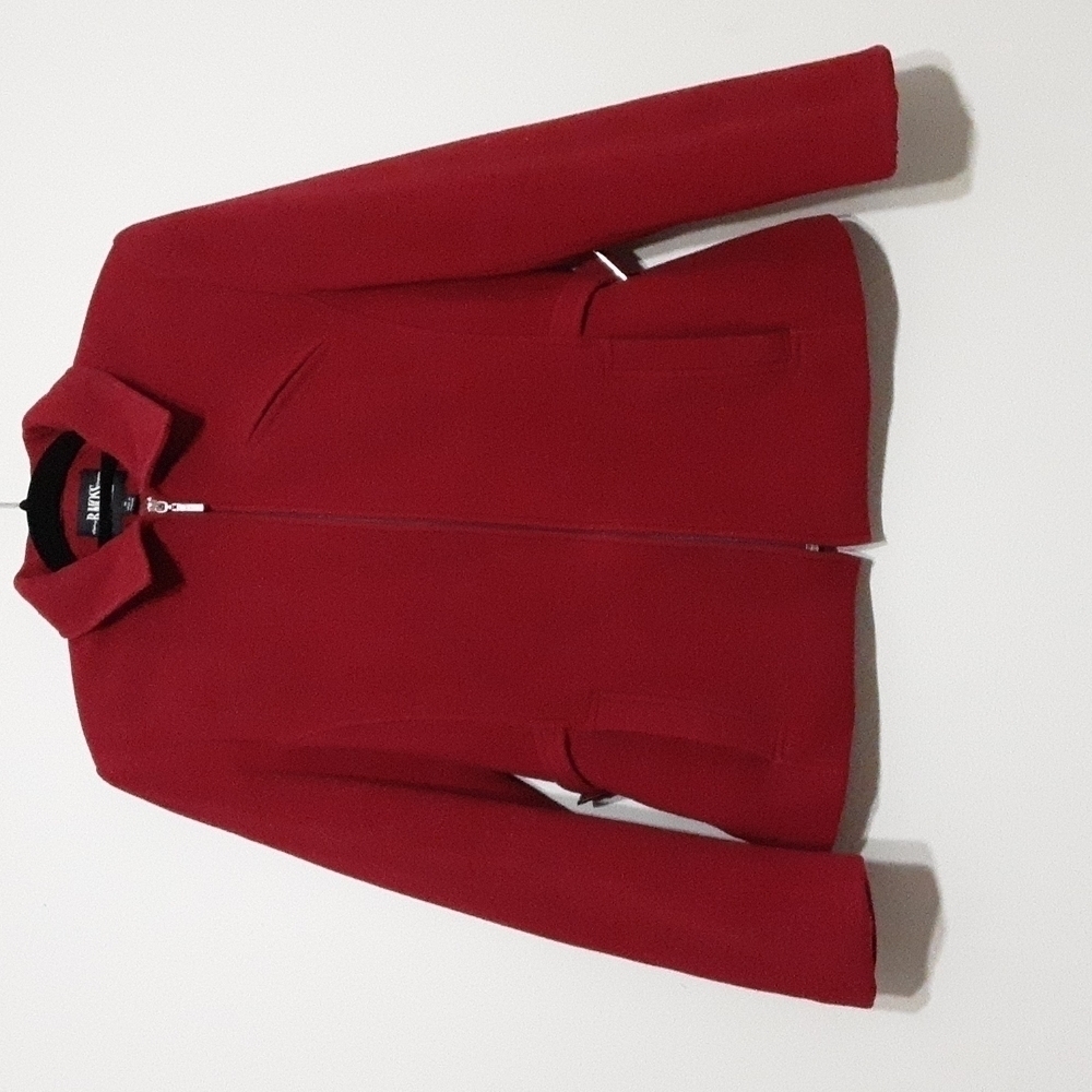 B Moss women coat  M Full Zip  wool event casual Comfy Red Luxury